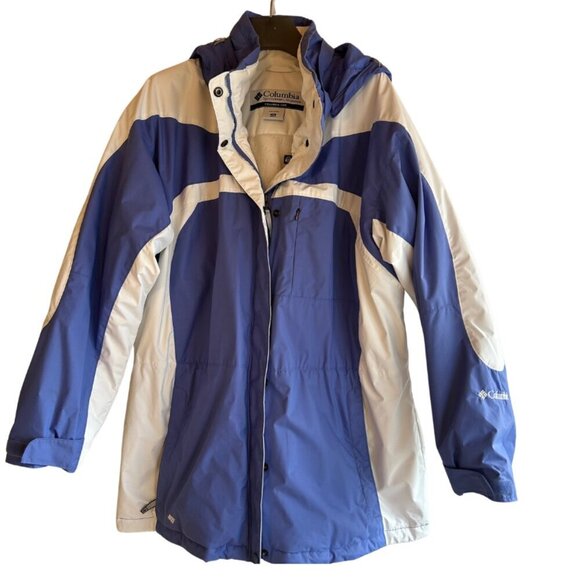 Columbia Women's Winter Jacket Size 1X Waterproof Blue & White - Picture 3 of 14